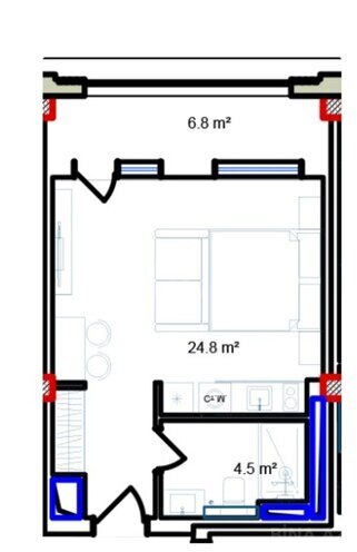 Satılır 1 otaqlı yeni tikili 43 m², Sea Breeze q., photo 7 from 8