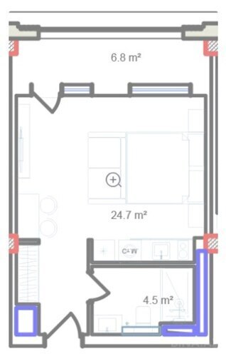 Satılır 1 otaqlı yeni tikili 44 m², Sea Breeze q., photo 7 from 8