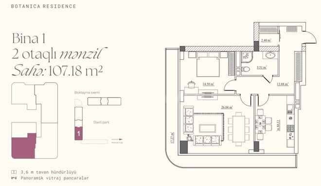 Продаётся 2-комн. новостройка 107.1 м², пос. Бадамдар, photo 7 from 8