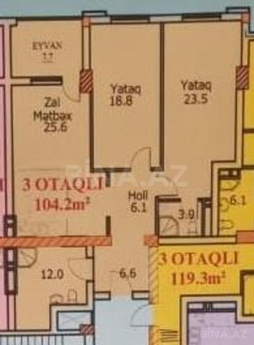 Satılır 3 otaqlı yeni tikili 105 m², Həzi Aslanov m., photo 3 from 13
