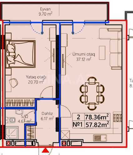 Satılır 2 otaqlı yeni tikili 78 m², photo 3 from 10