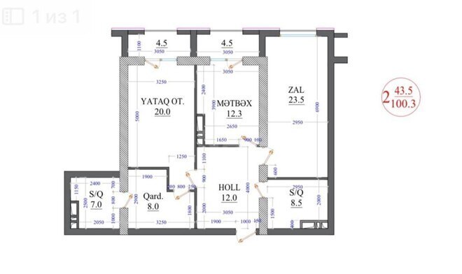 Продаётся 2-комн. новостройка 100 м², м. Нариман Нариманов, photo 5 from 31