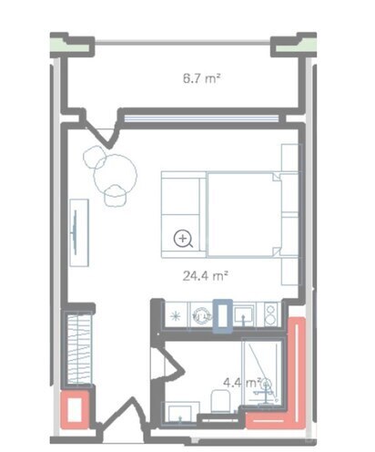 Продаётся 1-комн. новостройка 36.1 м², пос. Sea Breeze, photo 5 from 6