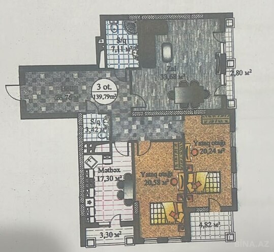 Продаётся 3-комн. новостройка 140 м², м. Низами, photo 3 from 27