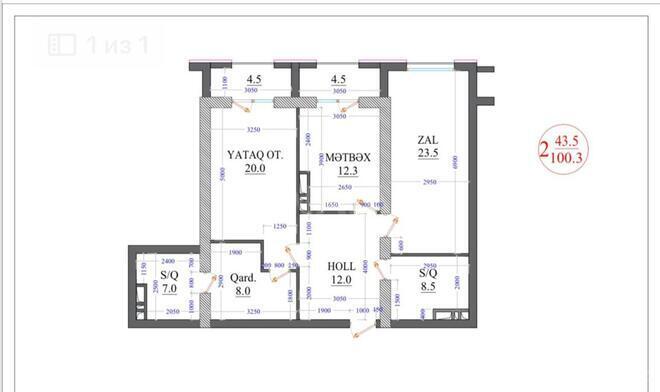 Продаётся 2-комн. новостройка 100 м², м. Нариман Нариманов, photo 8 from 32