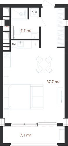 Продаётся 1-комн. новостройка 52.5 м², пос. Нардаран, photo 10 from 11