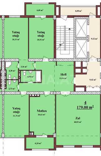 Satılır 4 otaqlı yeni tikili 180 m², Elmlər Akademiyası m., photo 5 from 8
