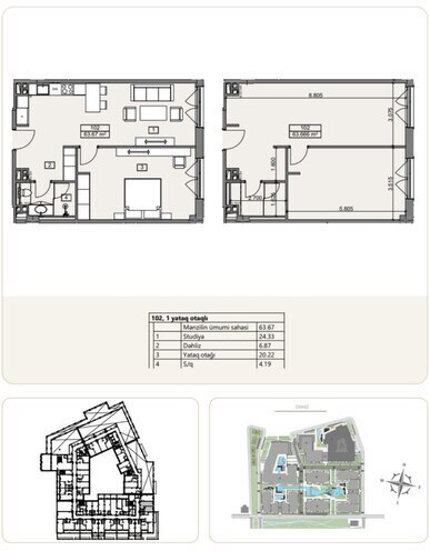Satılır 2 otaqlı yeni tikili 63.7 m², Sea Breeze q., photo 10 from 11