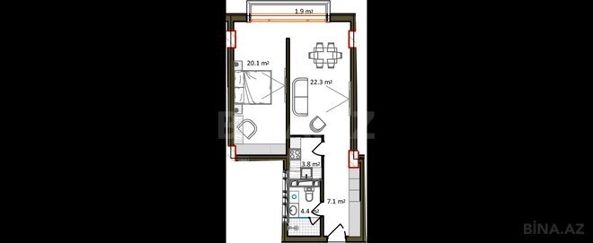 Продаётся 2-комн. новостройка 70.9 м², пос. Нардаран, photo 16 from 17