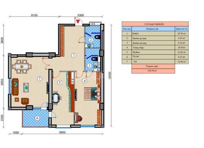 Satılır 3 otaqlı yeni tikili 121 m², Nəriman Nərimanov m., photo 3 from 12