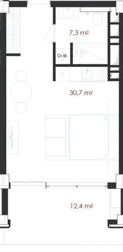 Satılır 1 otaqlı yeni tikili 50.4 m², Nardaran q., photo 10 from 11