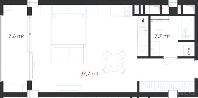 Продаётся 1-комн. новостройка 53 м², пос. Нардаран, photo 10 from 11