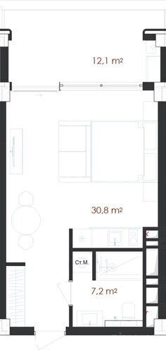 Продаётся 1-комн. новостройка 50.1 м², пос. Нардаран, photo 10 from 11