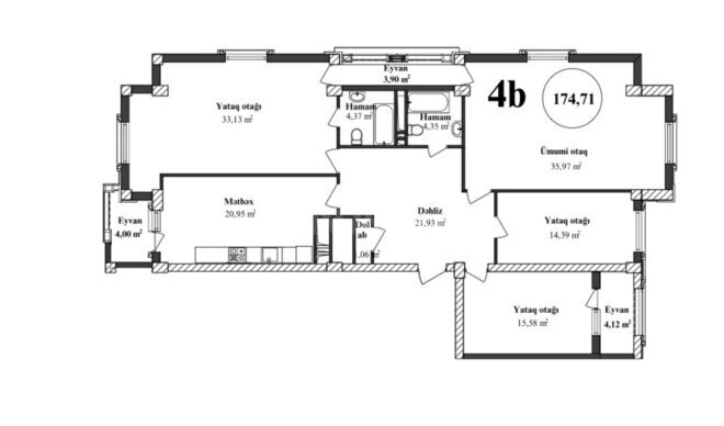 Satılır 4 otaqlı yeni tikili 174 m², Elmlər Akademiyası m., photo 15 from 16