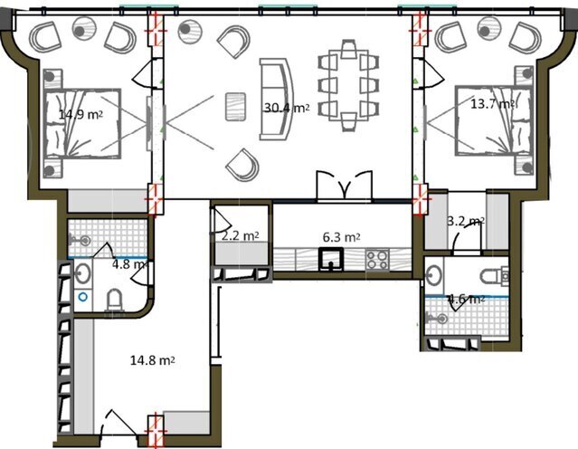 Satılır 3 otaqlı yeni tikili 110.8 m², Nardaran q., photo 16 from 17