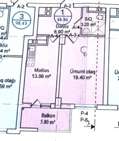 Продаётся 1-комн. новостройка 49 м², м. Кара Караев, photo 3 from 13