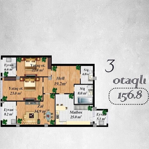 Satılır 3 otaqlı yeni tikili 157 m², Gənclik m., photo 3 from 19