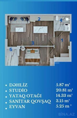 Продаётся 2-комн. новостройка 49 м², м. Азадлыг проспекти, photo 3 from 9