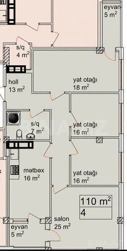 Satılır 4 otaqlı yeni tikili 110 m², Neftçilər m., photo 6 from 7