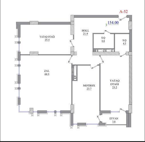 Satılır 3 otaqlı yeni tikili 154 m², Nizami m., photo 23 from 24