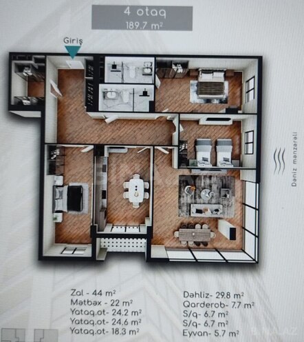 Продаётся 4-комн. новостройка 190 м², м. Шах Исмаил Хатаи, photo 11 from 16