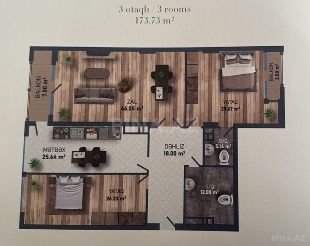 Satılır 4 otaqlı yeni tikili 174 m², 28 May m., photo 4 from 12