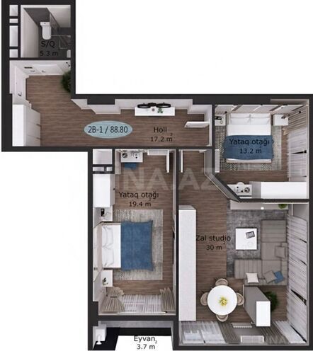 Satılır 3 otaqlı yeni tikili 89 m², 20 Yanvar m., photo 4 from 8