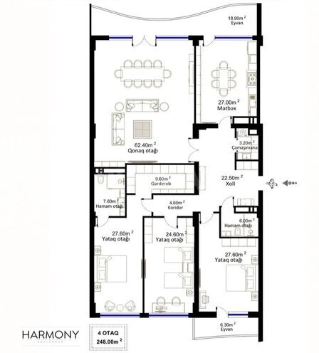Satılır 4 otaqlı yeni tikili 248 m², Nəsimi r., photo 5 from 6