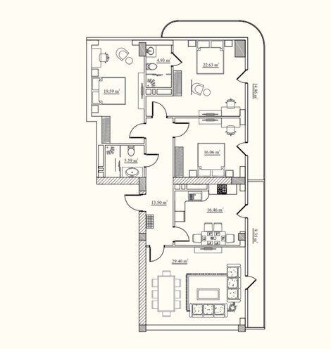 Satılır 4 otaqlı yeni tikili 154.6 m², Badamdar q., photo 7 from 8