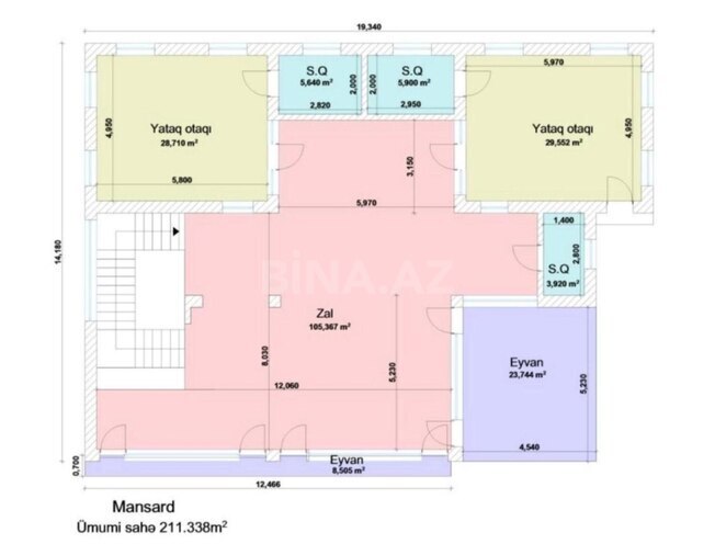 Satılır 9 otaqlı həyət evi/bağ evi 760 m², Bayıl q., photo 12 from 32