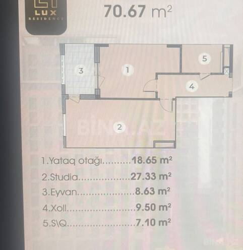 Satılır 2 otaqlı yeni tikili 71 m², Yasamal r., photo 3 from 10