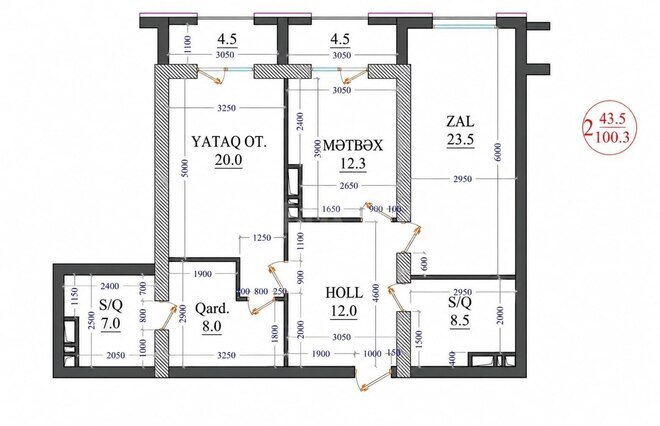 Продаётся 2-комн. новостройка 100 м², м. Нариман Нариманов, photo 3 from 23
