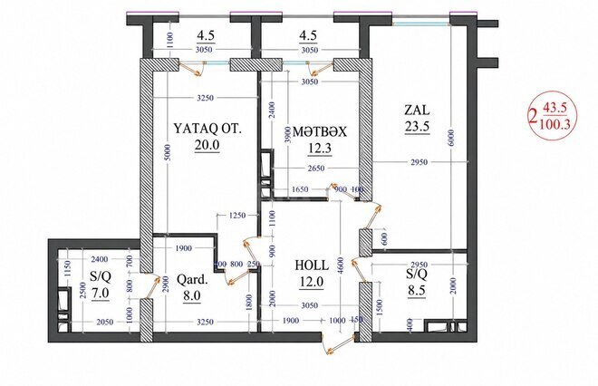 Satılır 2 otaqlı yeni tikili 100.3 m², Nəriman Nərimanov m., photo 22 from 23