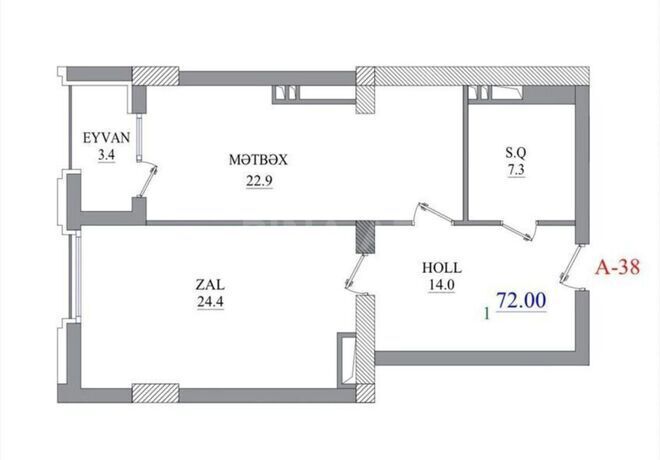 Satılır 2 otaqlı yeni tikili 72 m², Nizami m., photo 4 from 8