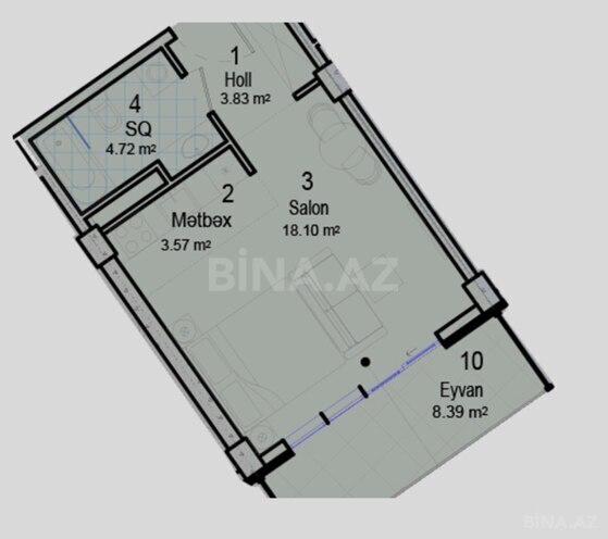 Satılır 1 otaqlı yeni tikili 43.6 m², Nardaran q., photo 9 from 10