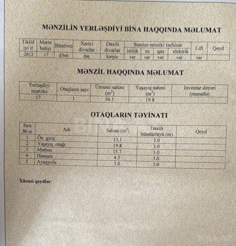 Satılır 2 otaqlı yeni tikili 62 m², İnşaatçılar m., photo 16 from 17