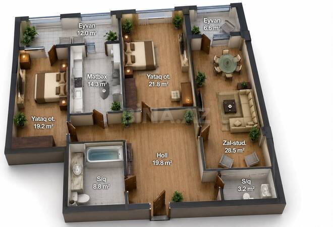Satılır 3 otaqlı yeni tikili 134.2 m², Nərimanov r., photo 4 from 11