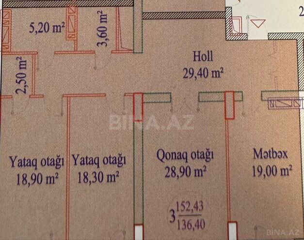 Satılır 3 otaqlı yeni tikili 152 m², Nəsimi r., photo 3 from 9