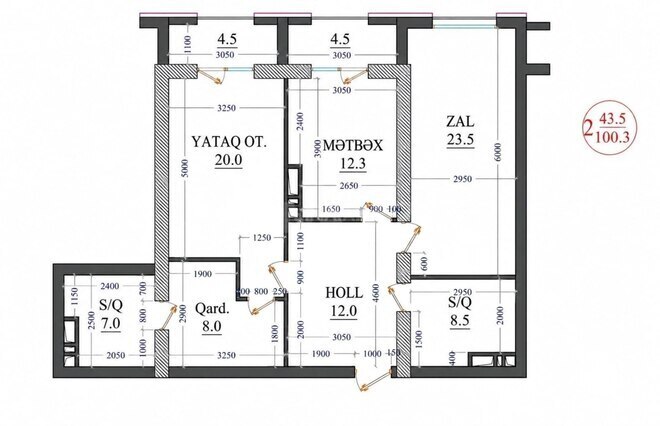 Продаётся 2-комн. новостройка 101 м², м. Нариман Нариманов, photo 5 from 6