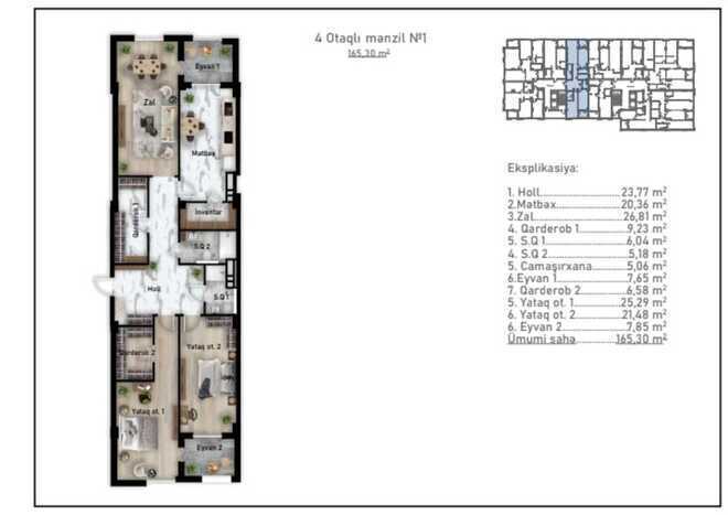Satılır 3 otaqlı yeni tikili 165 m², Nizami m., photo 10 from 11
