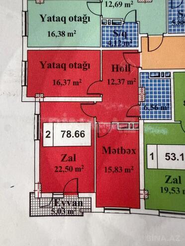 Продаётся 2-комн. новостройка 78.6 м², м. Кара Караев, photo 4 from 8