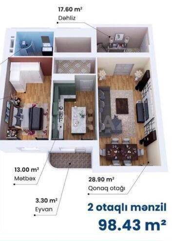 Satılır 2 otaqlı yeni tikili 100 m², Nərimanov r., photo 3 from 16