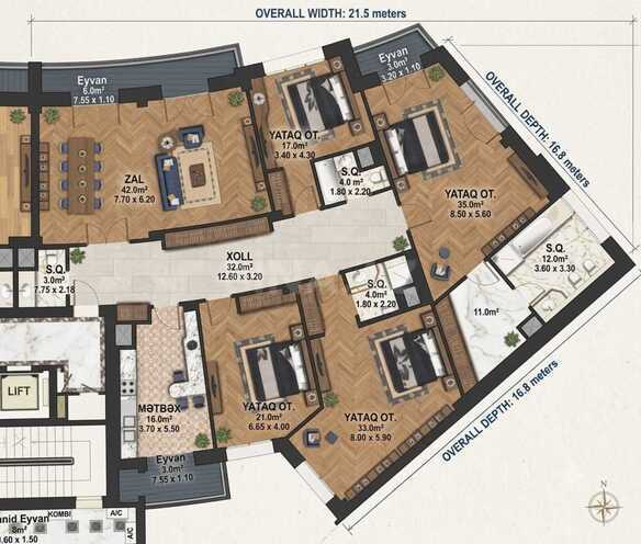 Продаётся 5-комн. новостройка 254 м², м. Шах Исмаил Хатаи, photo 4 from 16