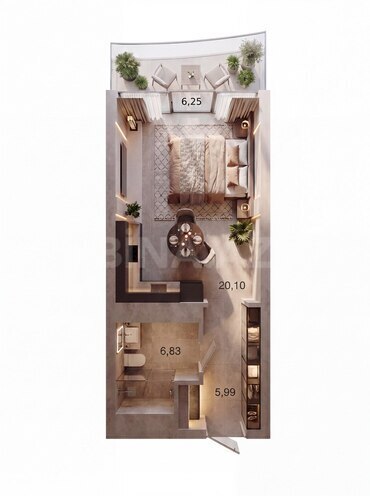 Satılır 1 otaqlı yeni tikili 39.1 m², Nardaran q., photo 3 from 25
