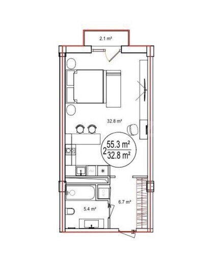 Продаётся 1-комн. новостройка 55.3 м², пос. Sea Breeze, photo 4 from 8