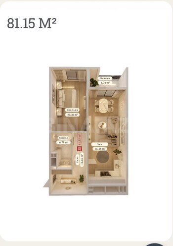 Satılır 2 otaqlı yeni tikili 82 m², Ağ şəhər q., photo 5 from 6