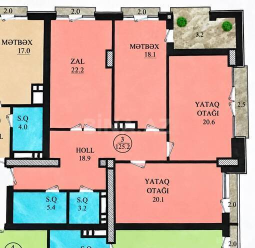 Продаётся 3-комн. новостройка 125.2 м², Насиминский  р., photo 7 from 17