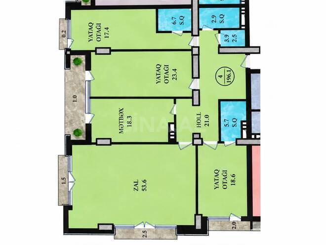 Satılır 4 otaqlı yeni tikili 196.1 m², Nəsimi r., photo 9 from 11