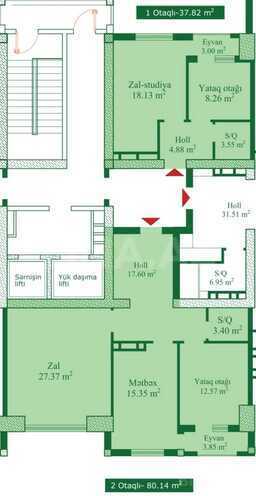 Satılır 2 otaqlı yeni tikili 80.1 m², Nizami m., photo 3 from 8