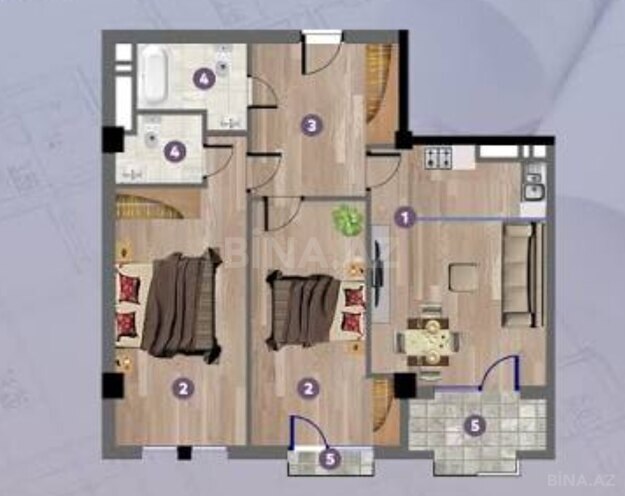 Satılır 3 otaqlı yeni tikili 96 m², Nəsimi r., photo 9 from 10
